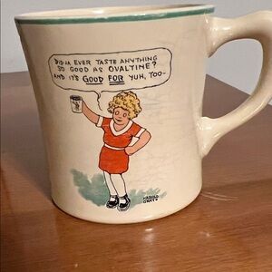 Vintage 1930 Little Orphan Annie Ovaltine Mug